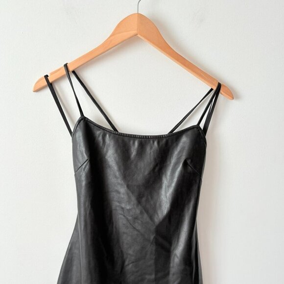 Aritzia Ten by Babaton Backstory Vegan Leather Midi Dress Black Size 0 - Picture 6 of 9
